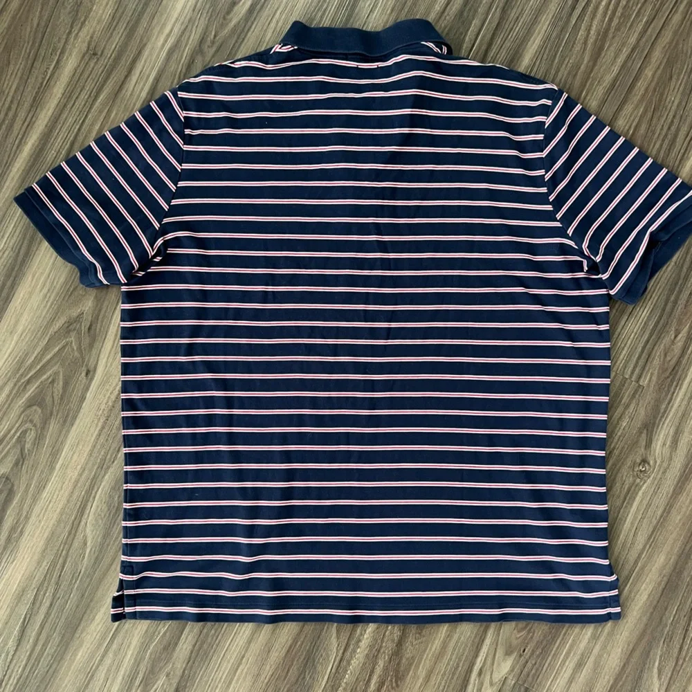Polo Ralph Lauren Navy Blue & Red‎ Striped Short Sleeve Polo Shirt Classic Fit